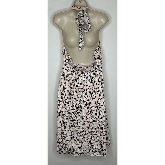 Bcbgmazazria Women’s Pink Floral Linen Blend Midi Halter Dress Size 14 - Picture 6 of 6